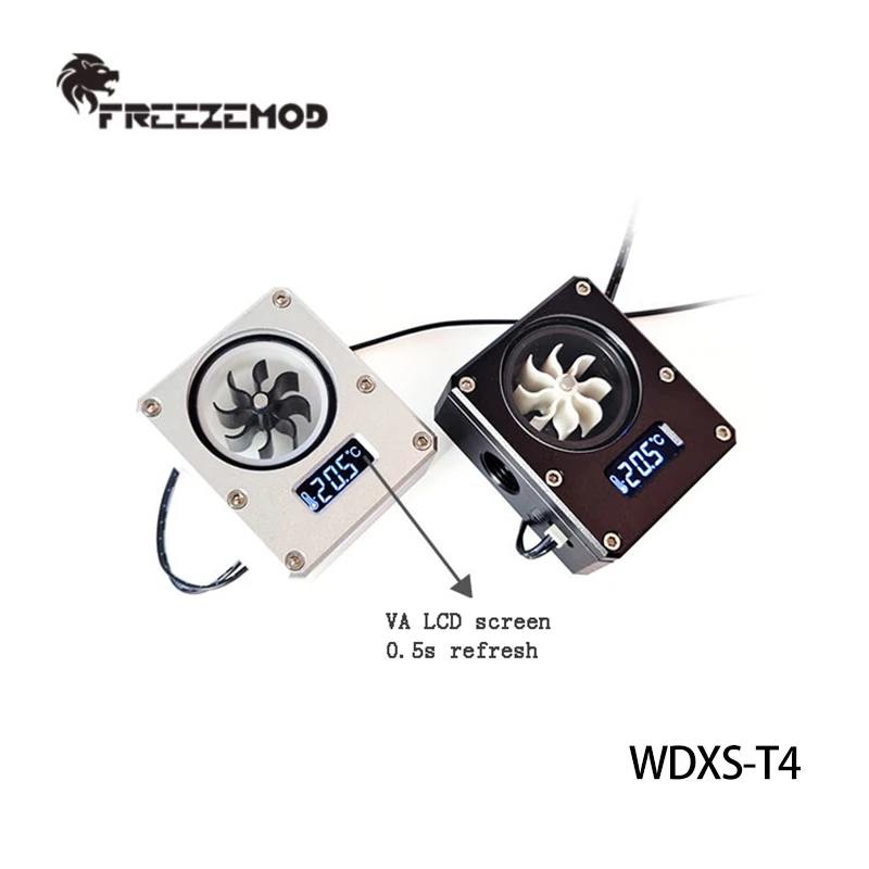 FREEZEMOD Computer Water Cooling Temperature Display G1/4 Thread Flow Meter VA LCD Screen Black / Silver WDXS-T4