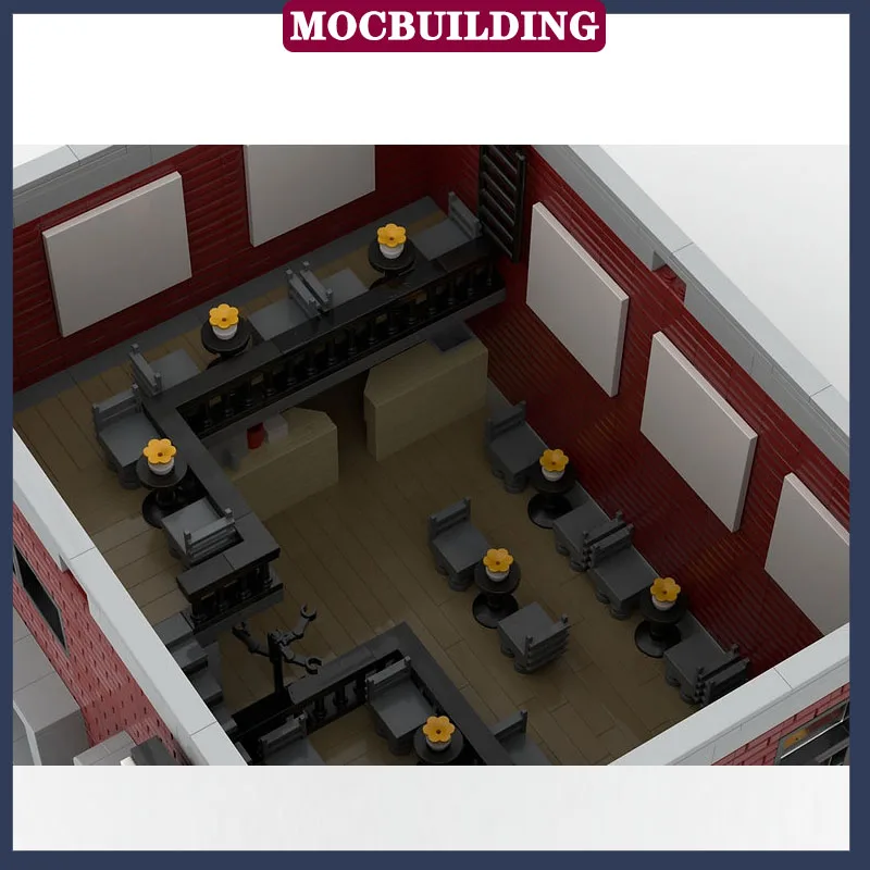 MOC City Modern Bar Modular Building Assembly Building Block House Collection Series Toy Gifts