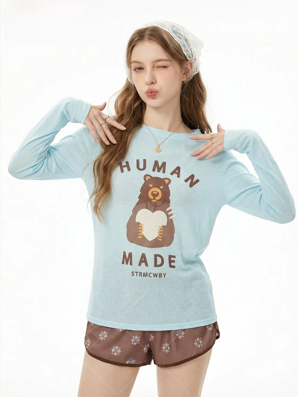 

Women's Two-Piece Swimsuit Long Sve Thermal Beachwear Sunscreen Bikini Set V-Ne Polyester Spandex Material for Hot Spring