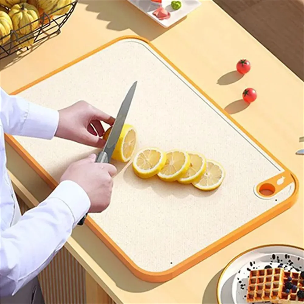 Double-Sided Antibacterial Cutting Board Anti-mildew Anti-slip Plastic Multi-functional Fruit Sticky Board Home Kitchen Tool