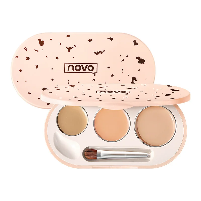 NOVO two-color concealer to cover acne, tear groove, black eye circles, beautify and brighten concealer plate