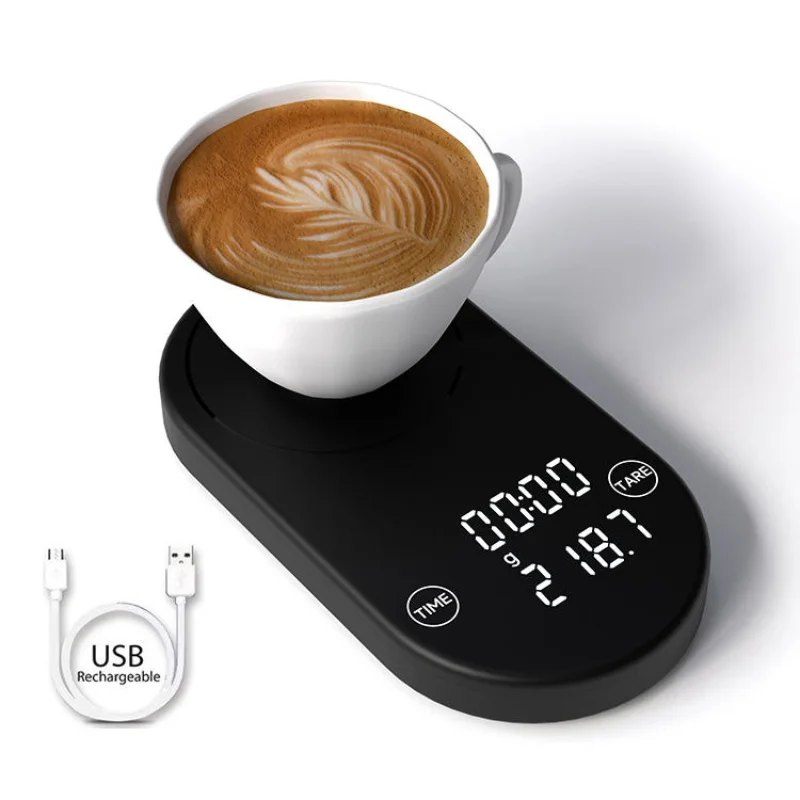 

Hand-brewed Coffee Scale Rechargeable Electronic Scale Smart Coffee Bean Weighing Mini Kitchen Scale Household Electronic Scale