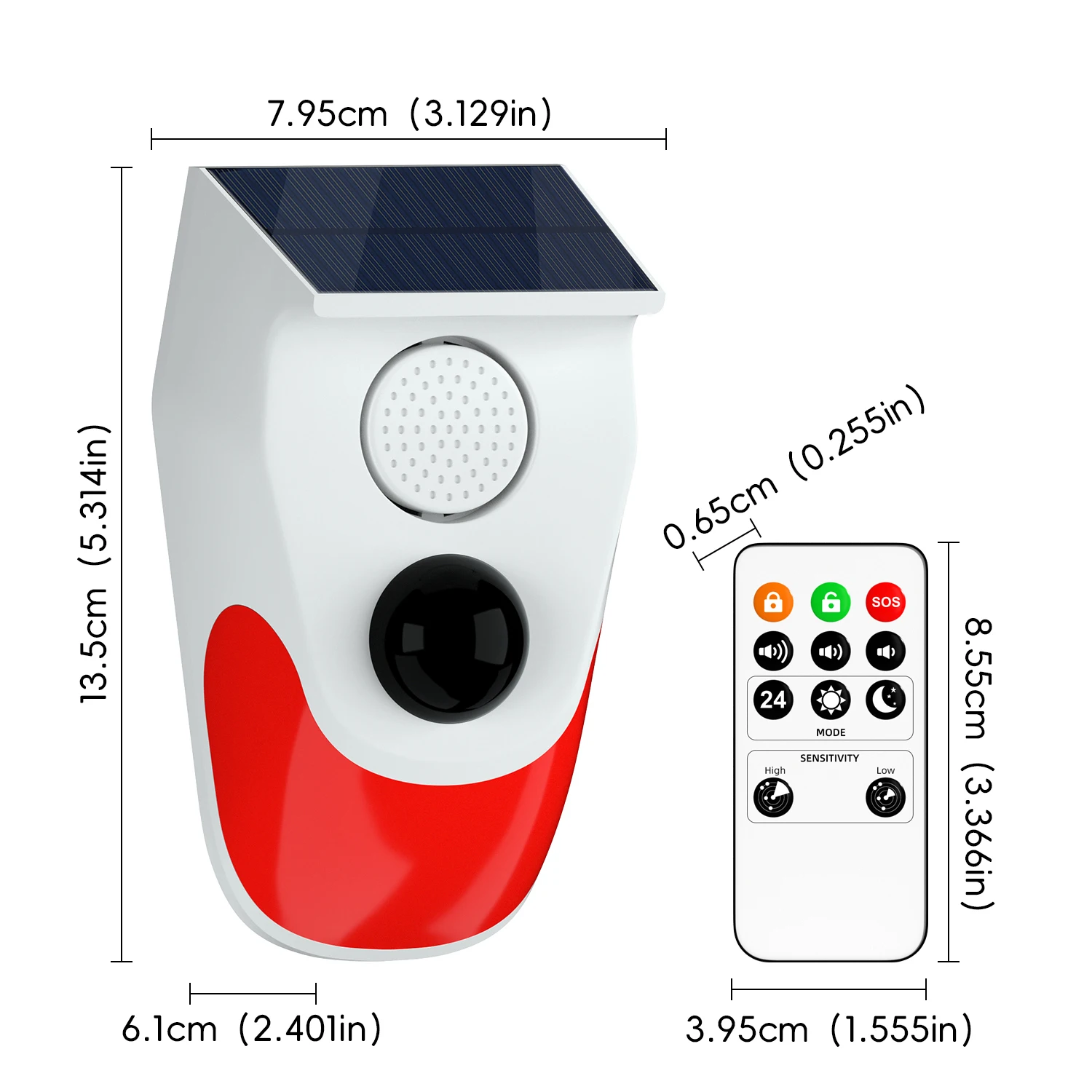 Imagem -06 - Alarme Solar Som Luz Detector de Movimento Humano Sensor Pir Carregamento Usb Fazenda ao ar Livre Jardim Segurança Doméstica