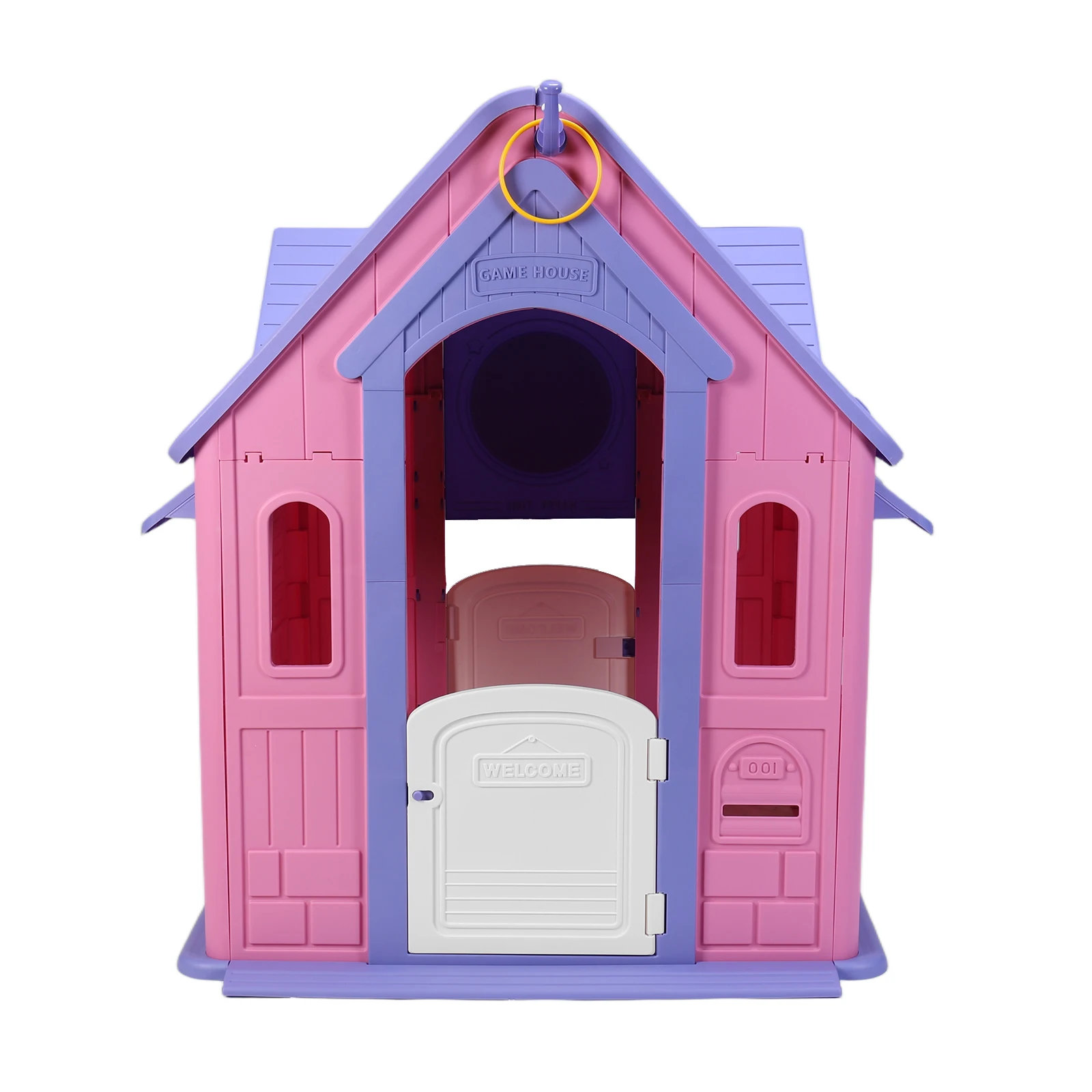 Set da gioco per interni/esterni con canestro da basket, freccette, giochi da giardino, cottage, casetta da gioco per bambini