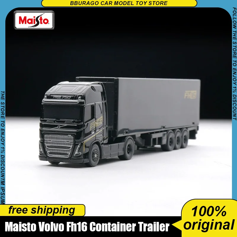 

In Stock Maisto 18cm Volvo Fh16 Container Trailer Alloy Miniature Diecast Model Scania 770s Heavy Transport Vehicle Toy Kid Gift
