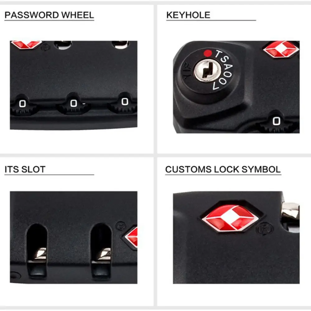 Travel Suitcase Padlock Duffle Bag Suitcase Luggage Coded Lock Wire Security Lock TSA 3 Digit Password Lock Travel Bag Lock