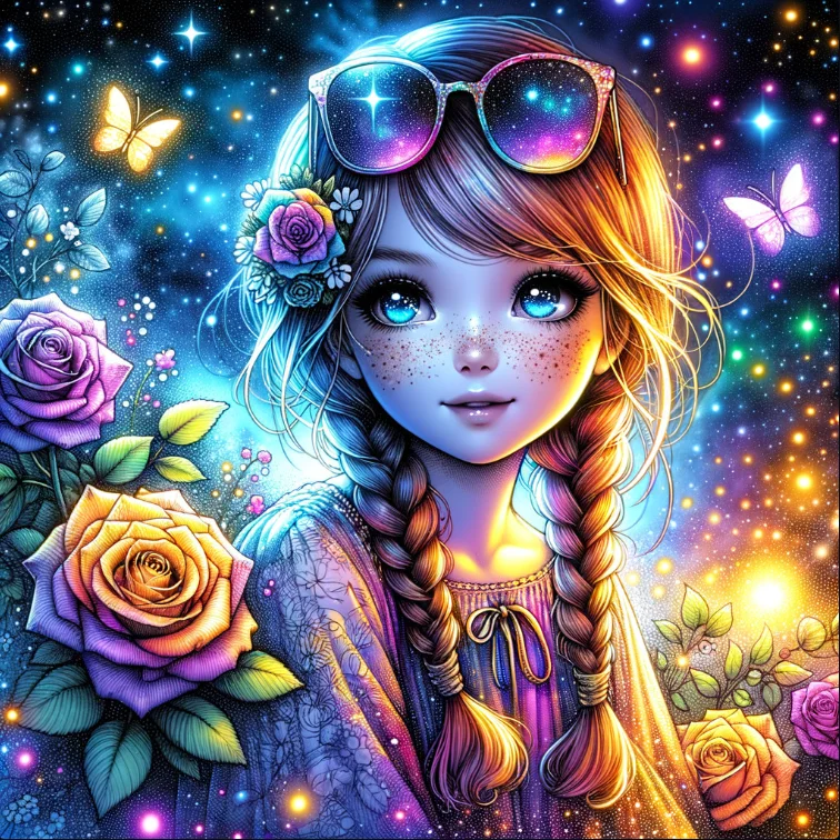 

Sunature AB Diamond Painting Art Full Square Round Drills Girl Flower Diamond Painting Kits (5-10 AB Colors)