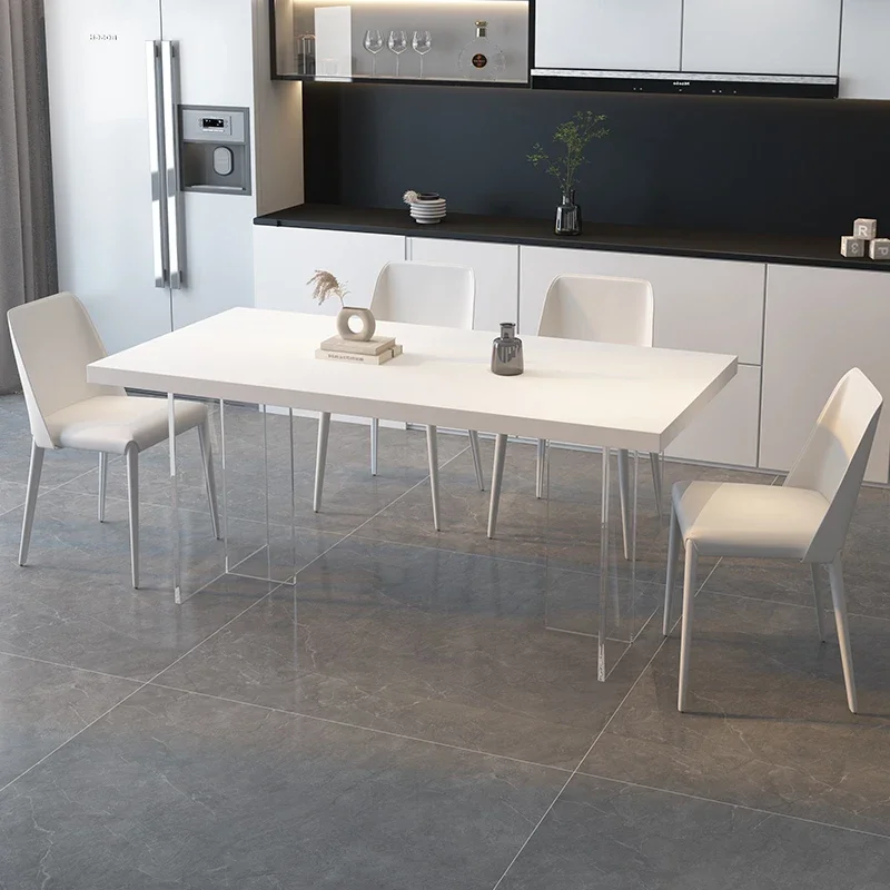 

Bistro White Dining Table Balcony Wine Receptionist Simple Living Room Table Modern Nordic Mesa Comedor Furnitures HD50CZ