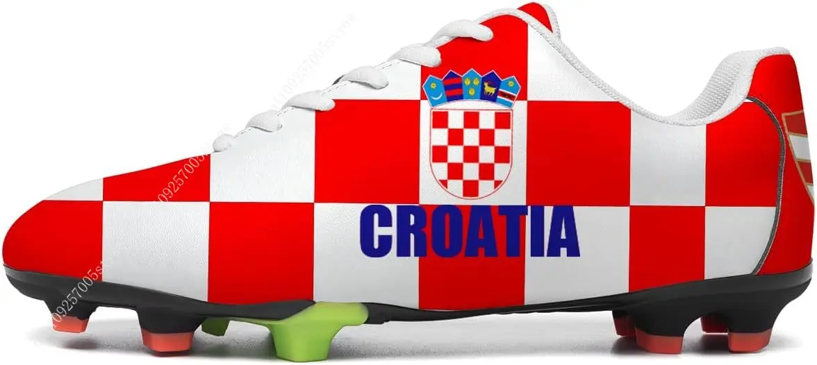 Croatia Flag Croatian Football Shoes Man Womens Soccer Shoe PU Sneakers Outdoor Lace Up Sports Shoes 2026 - view 2