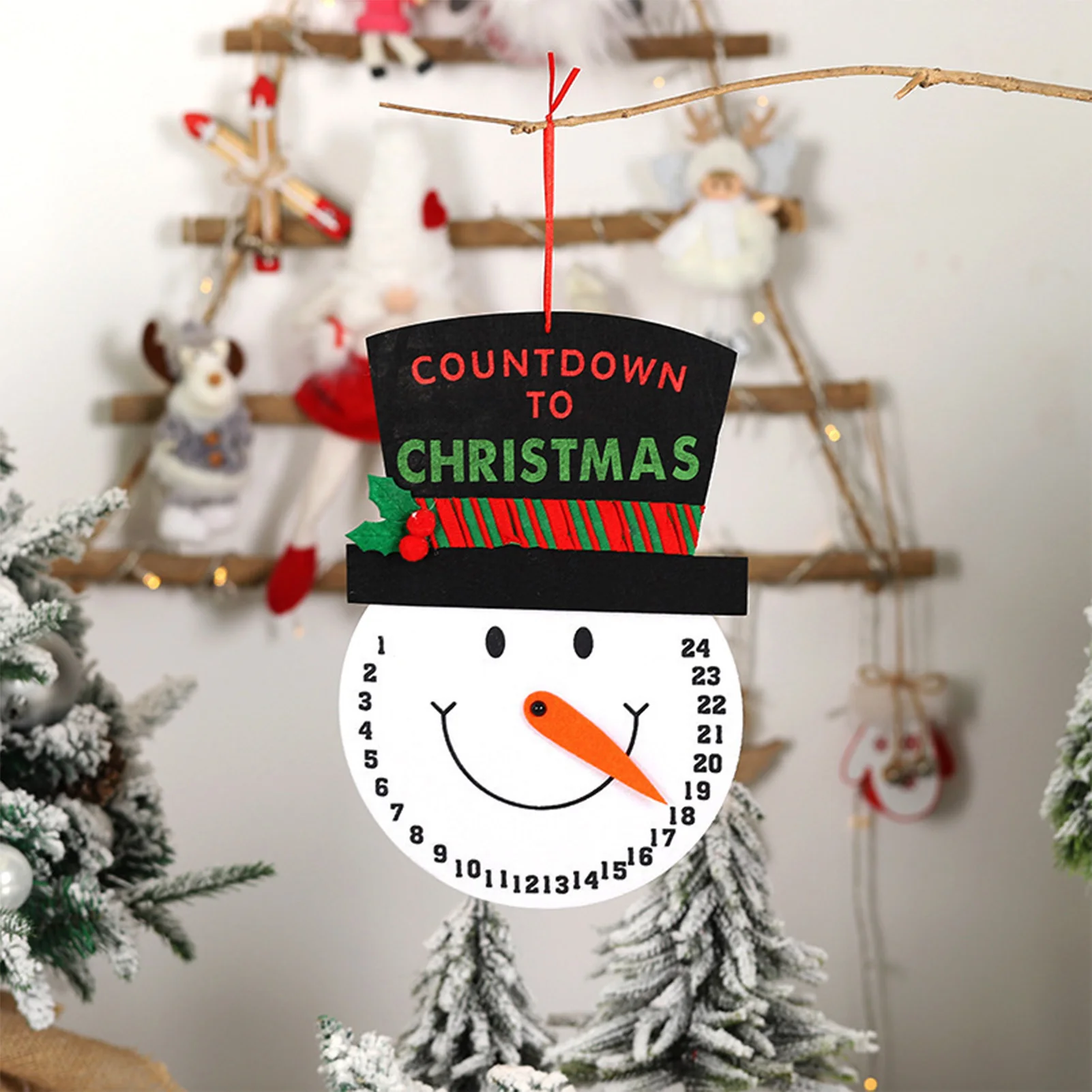 Christmas Countdown Door Hanger Not Easily Break and Durable Material Highly Decorative Calendar for Friend Family Neighbors