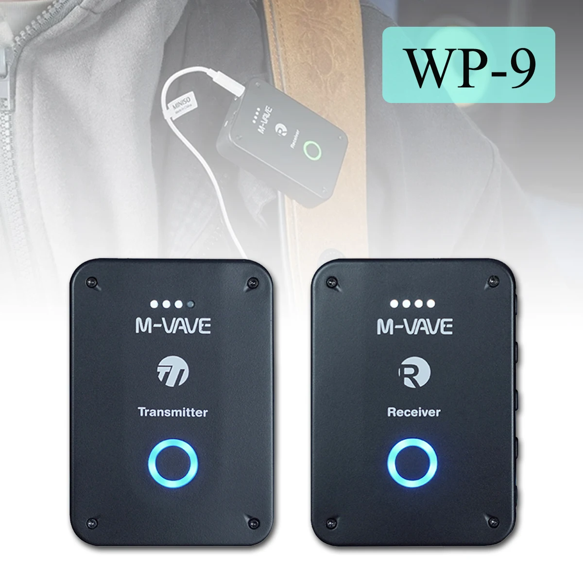 M-VAVE WP-9 2.4GHz Wireless In-Ear Monitor System – 30m Range, 24bit/48kHz, 1TX+1RX or Single TX/RX Available