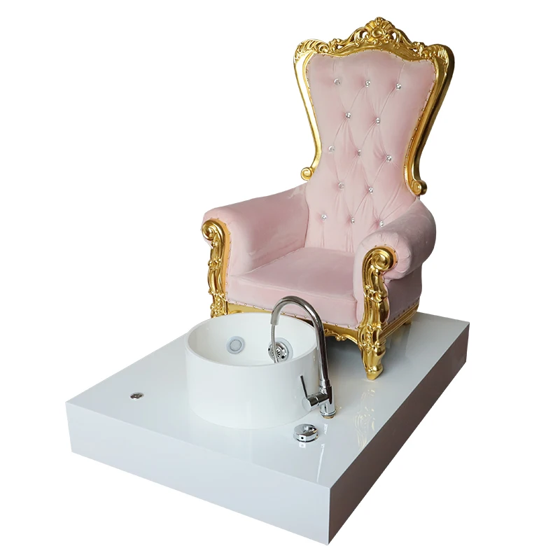 Up to Date Factory Product Vintage Style Royal Baby Pink Soft Bag Comfortable Spa Chair Materials Nail Salon Furniture for Sale