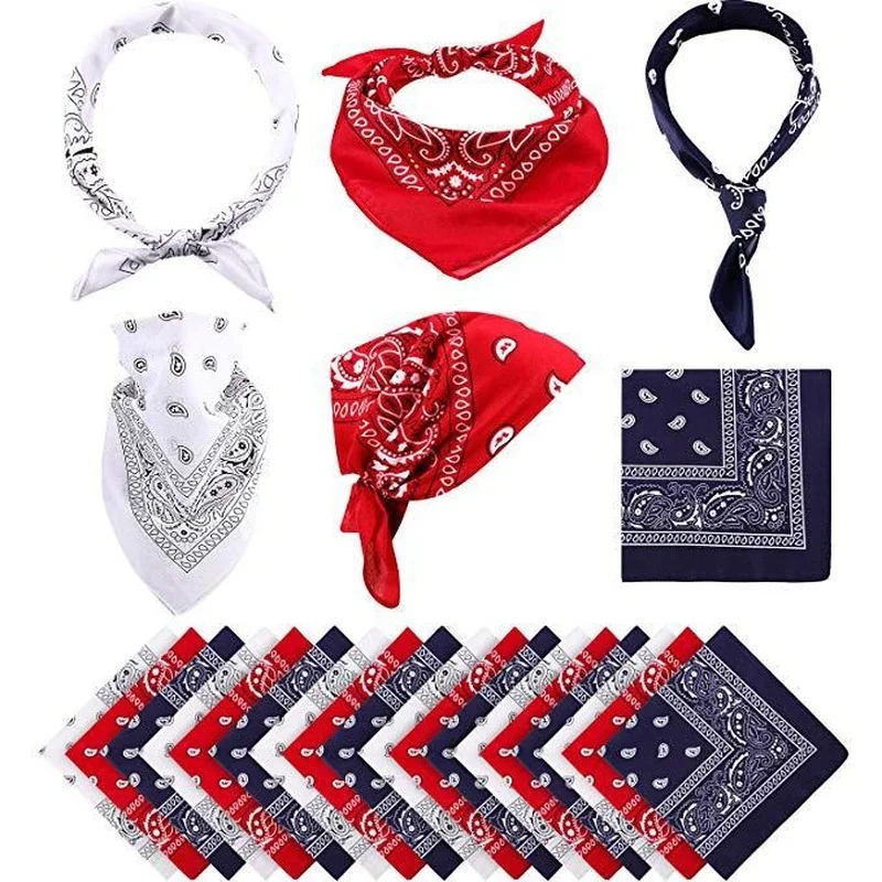 Bandanas con patrón de Cachemira Vintage para hombre, bufanda de algodón multifuncional para ciclismo al aire libre, diadema cuadrada de Hip Hop,