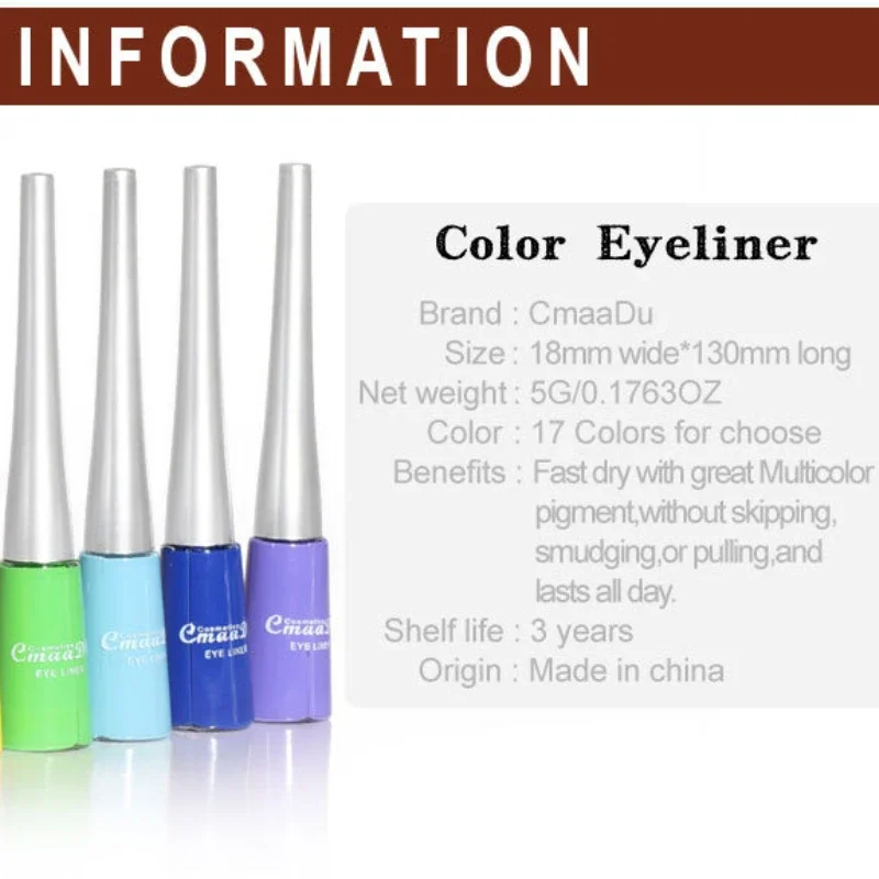 

Best-Selling CmaaDu Rich Colour Magic Shadow Liquid Eyeliner Make Up Mineral Long-Wearing Smudge Matte Eye Liner Cosmetics New