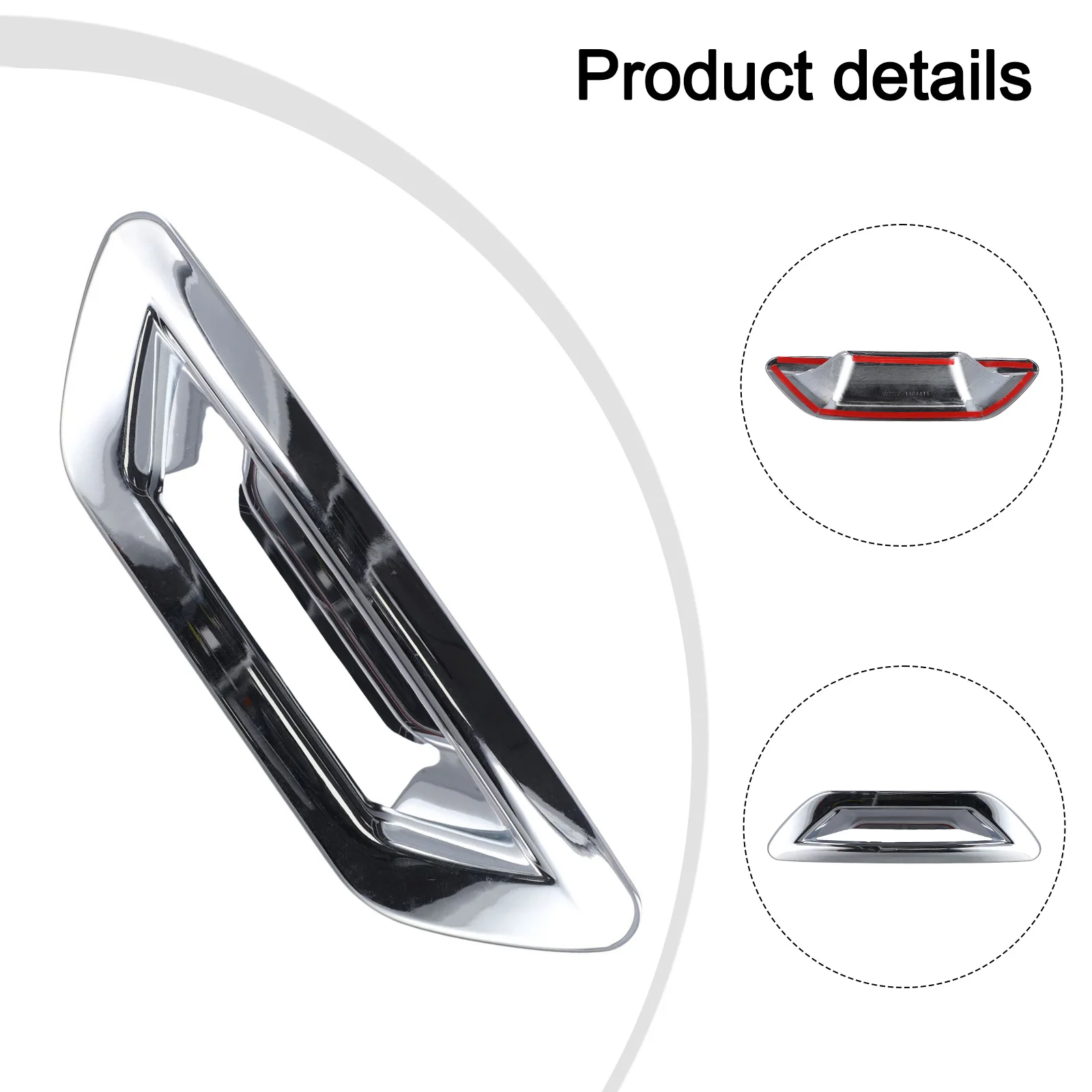 

For Vehicle Customization ABS Door Handle Trim Chrome Door Handle Color Silver Practical To Use Silver Color Stylish Design