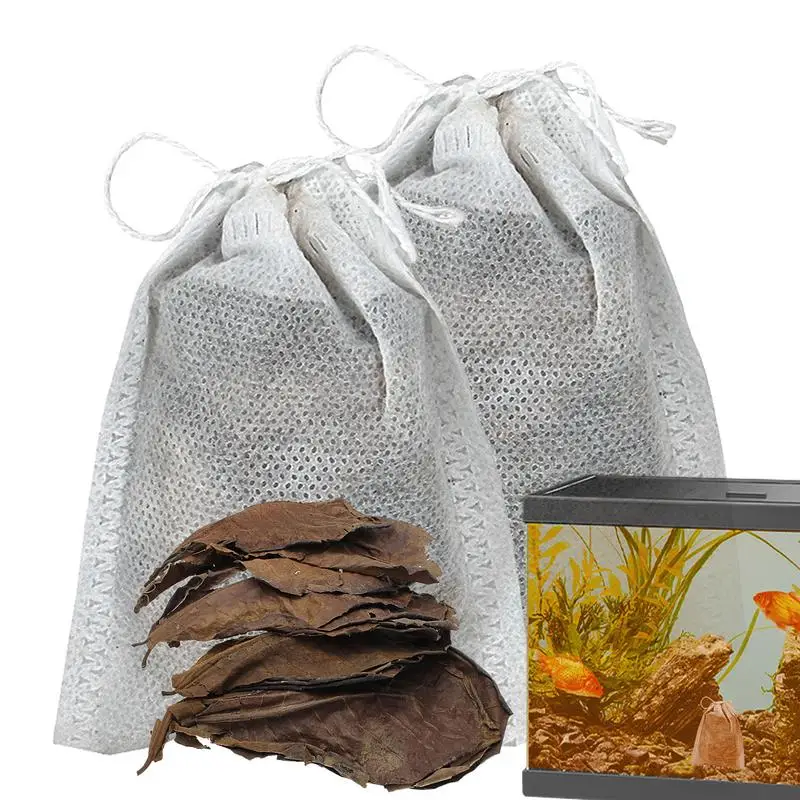 Hojas de almendras para peces Betta, hojas acuáticas de Betta y camarones, hojas de Catappa de pescado Beta, crea el ambiente de la selva tropical, reduce tu