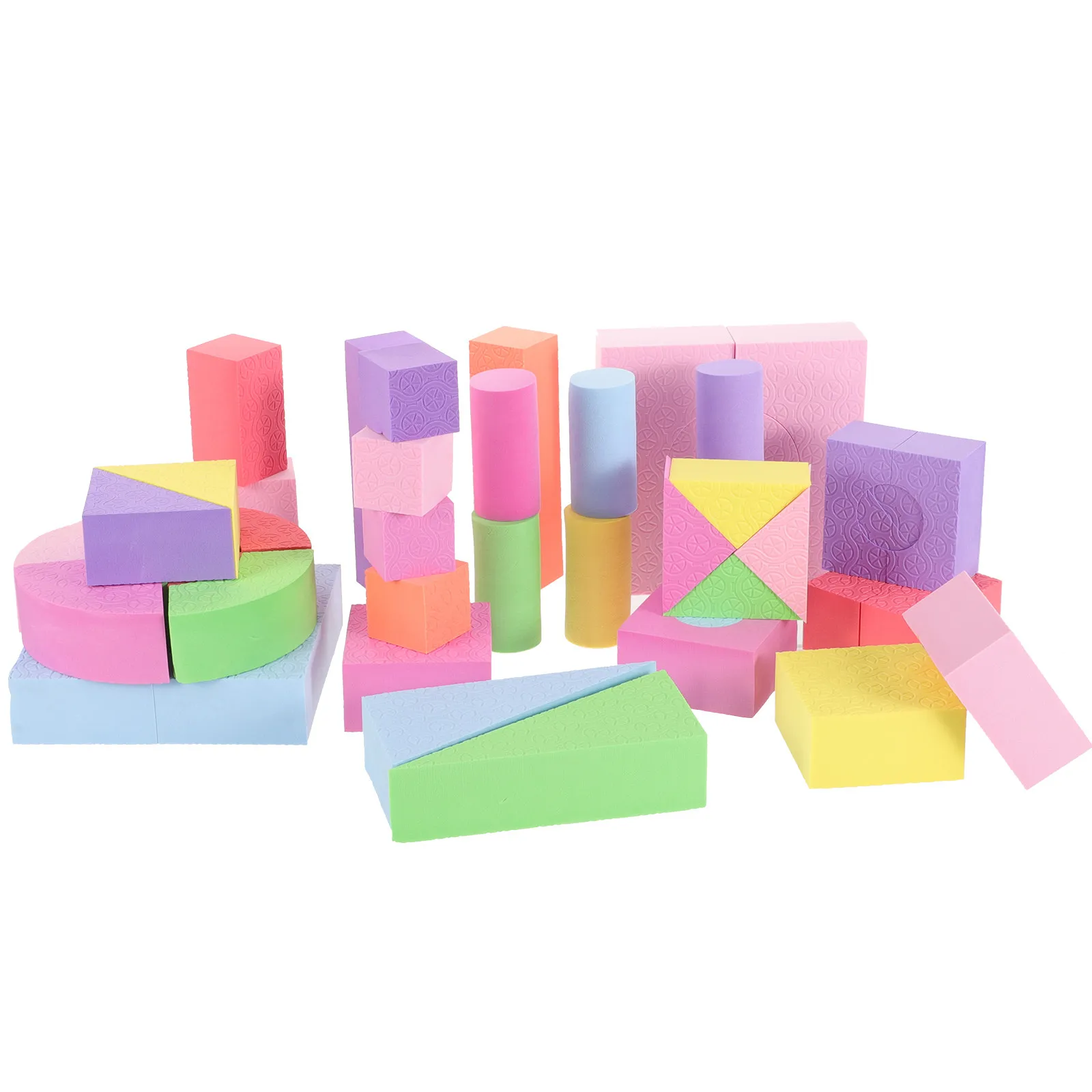 

Набор из 52 разноцветных геометрических блоков из ЭВА-пены для развития логики, воображения и зрительно-моторной координации у малышей