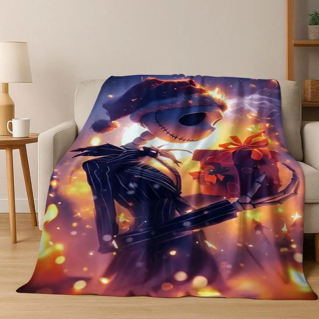 2026 New The Nightmare Before Christmas Jack Cartoon Flannel Blanket,Warm and Cozy Soft Throw Blanket for Home Bedroom Bed Sofa