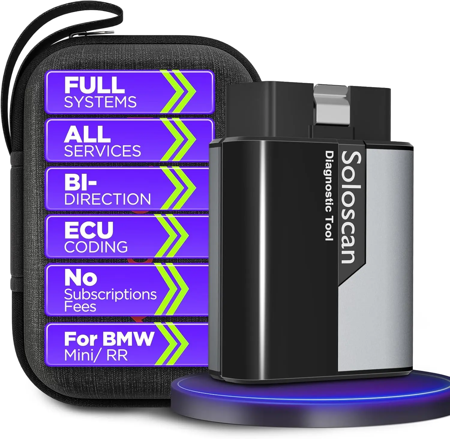 

Двунаправленный диагностический сканер SoloScan OBD2 для BMW Mini Rolls Royce, полное покрытие системы со всеми функциями сброса