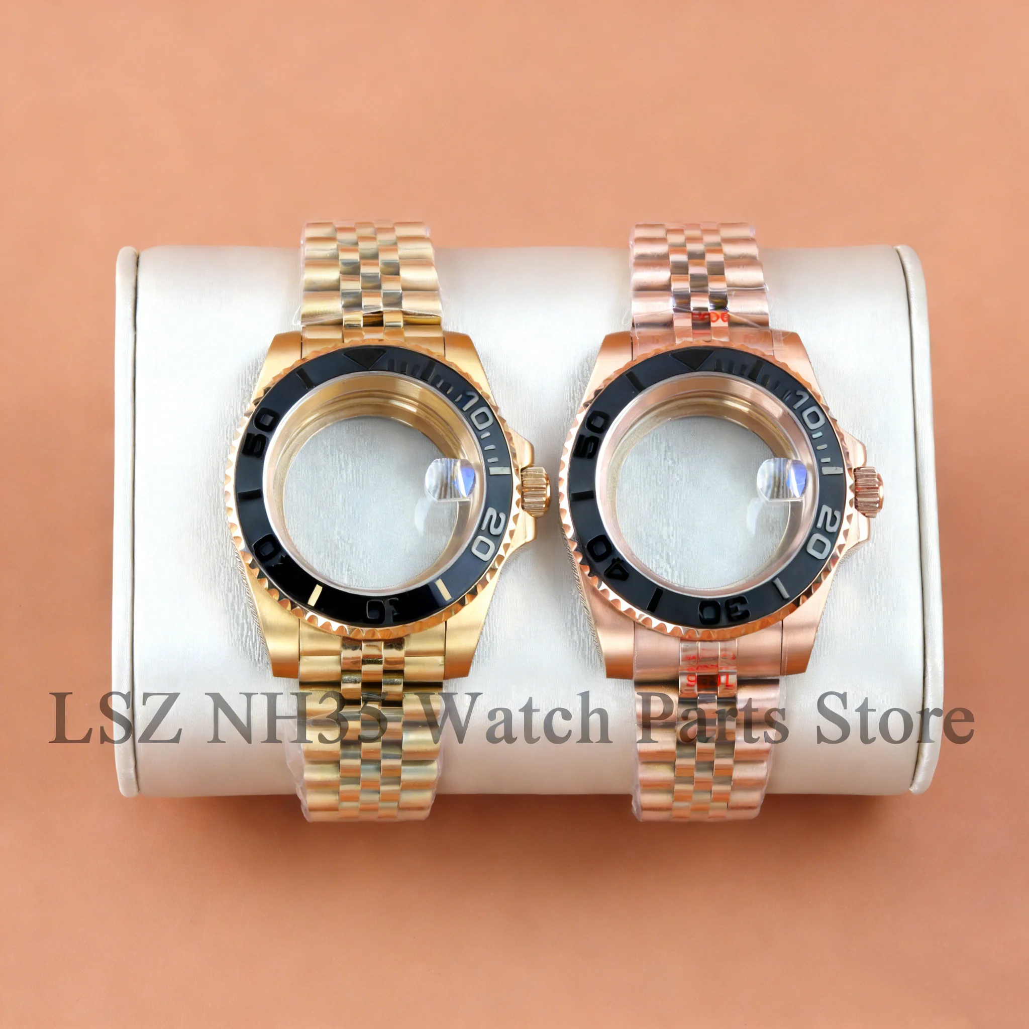 40mm NH35 PVD Watch Case Water Resistant Sapphire Glass For GMT Yacht-master Submariner NH34 NH35 NH36 NH38 Movement 28.5mm Dial