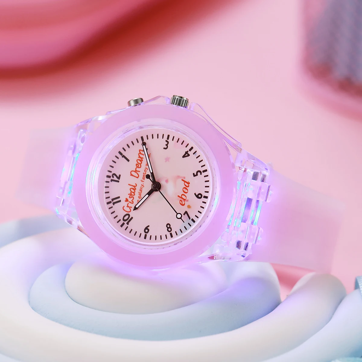 

New Silicone Strap Luminous Watch Fashion Brilliant Quartz Watch for Christmas and Halloween Gifts