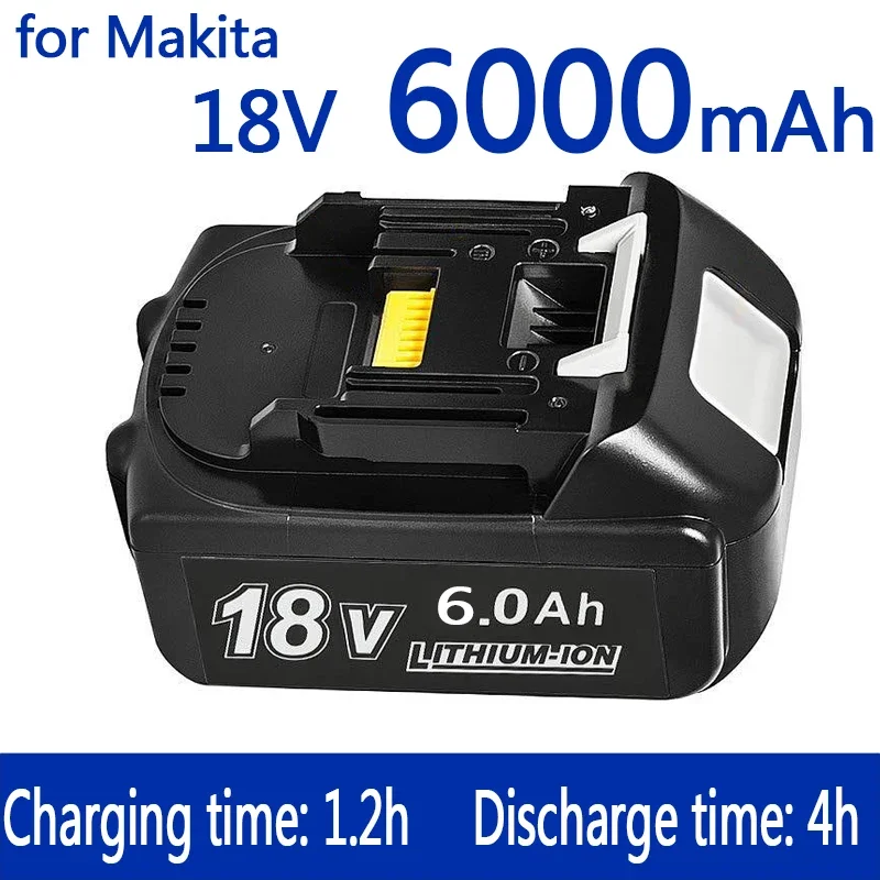 For Makita 18V Makita 6000mAh Rechargeable Power Tools Battery with LED Li-ion Replacement LXT BL1860B BL1860 BL1850