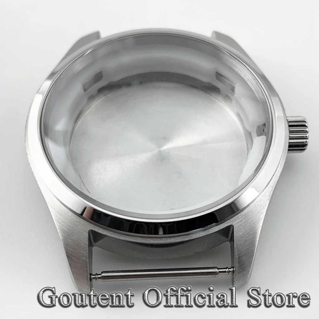 Goutent 40mm Sapphire Crystal Silver Black Bronze Watch Case Brushed Fit NH35 NH36 ETA 2824 PT5000 ST2130 Movement