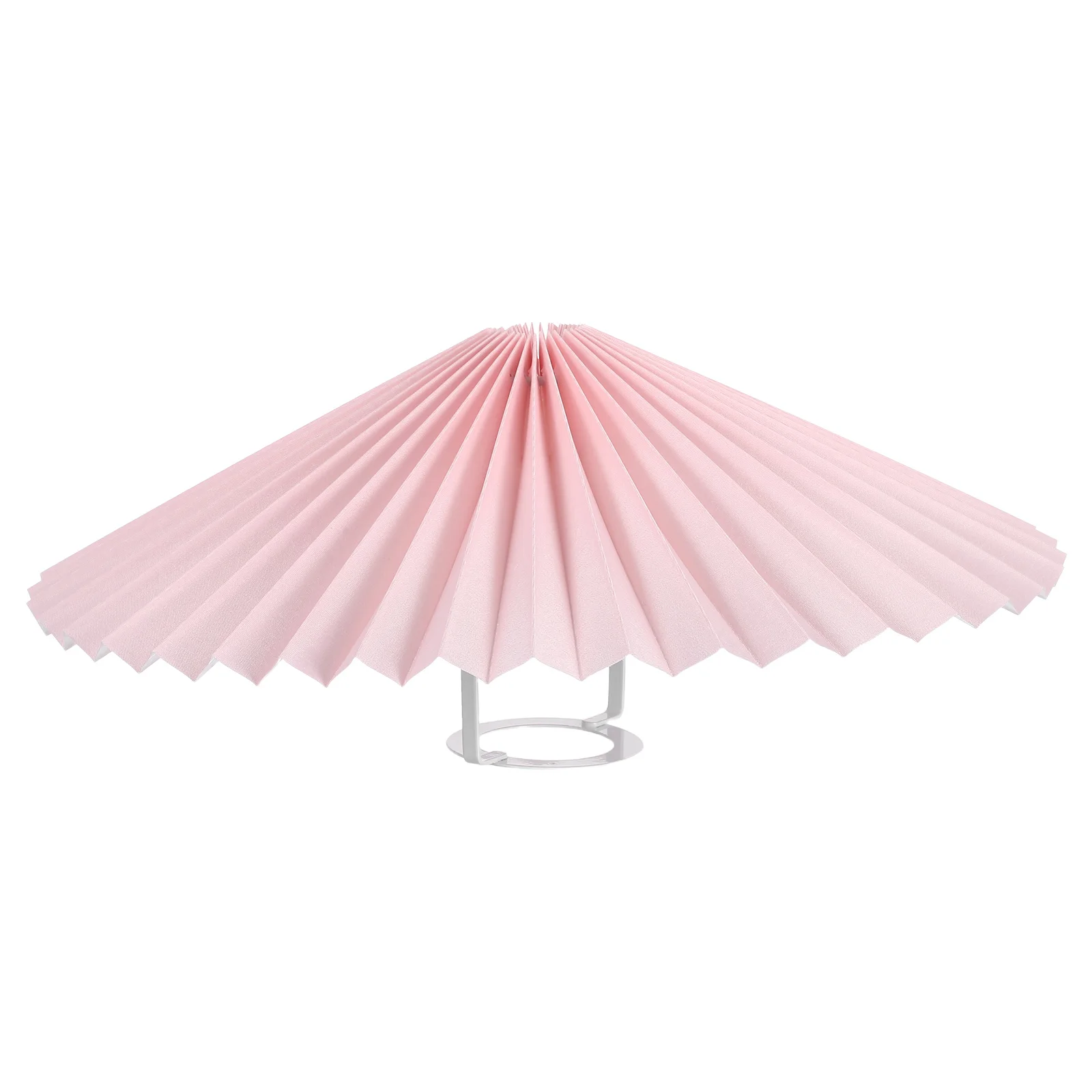 

31Cm Pink Pleated Fabric Lampshade Replacement Chandelier Shade Durable Iron Frame Soft Light For Bedroom Dining Room Hotel