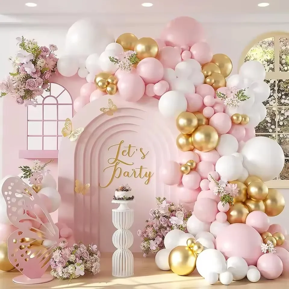 104pcs Pink Balloon Garland Arch Macaron Dusty Pink White Ballons Birthday Wedding Decoration Party Suppliesgift