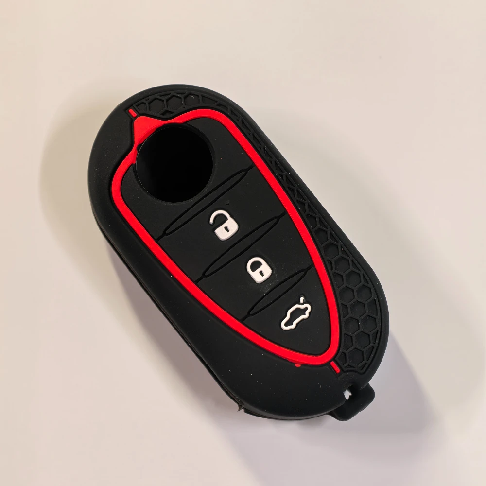 حافظة غطاء مفتاح السيارة من جل السيليكا لألفا روميو ميتو جيوليتا 159 4C GTA إلخ. 3 أزرار مفتاح السيارات مفتاح قذيفة غطاء للحماية #3