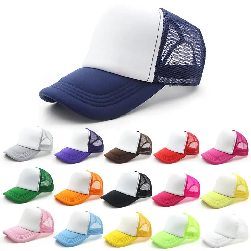 1 PCS Unisex Cap Casual Plain Mesh Baseball Adjustable Snapback Hats Women Men Hip Hop Trucker Dad