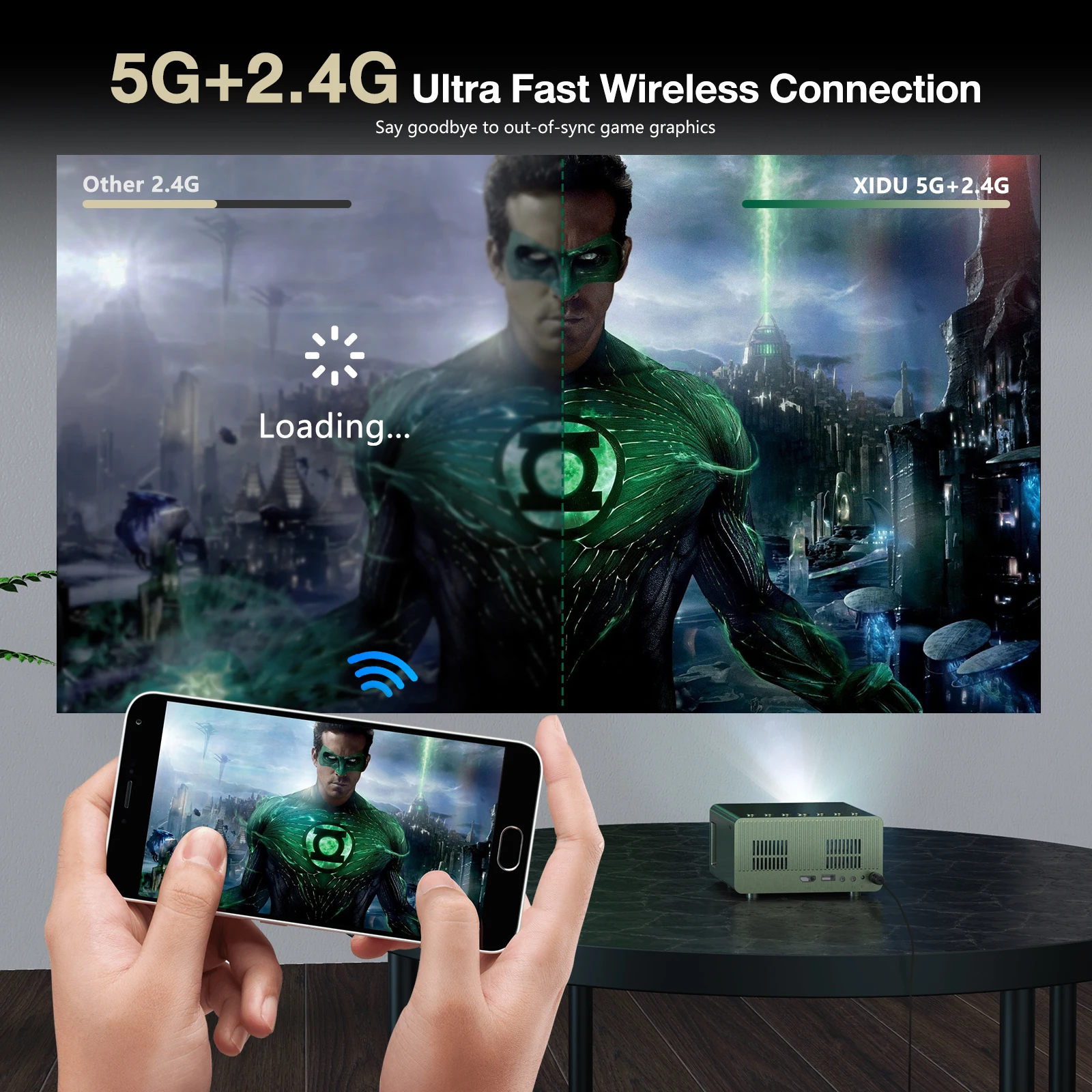 XIDU S2 Mini Projector Support 1080P Full HD 720P LED Projector for Android IPhone IPad UStick TV Beamer 4k Projector Smart Home