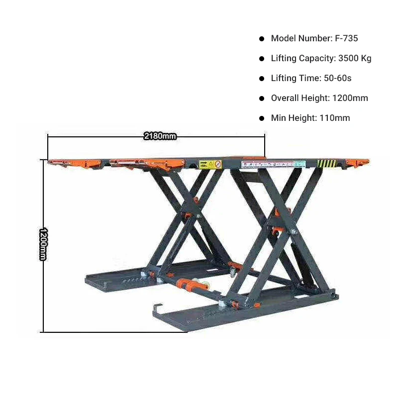 High Quality Large Capacity Double Scissor Lift Plate Repair Use Car Lifting With Extend For Auto Repair Workshop