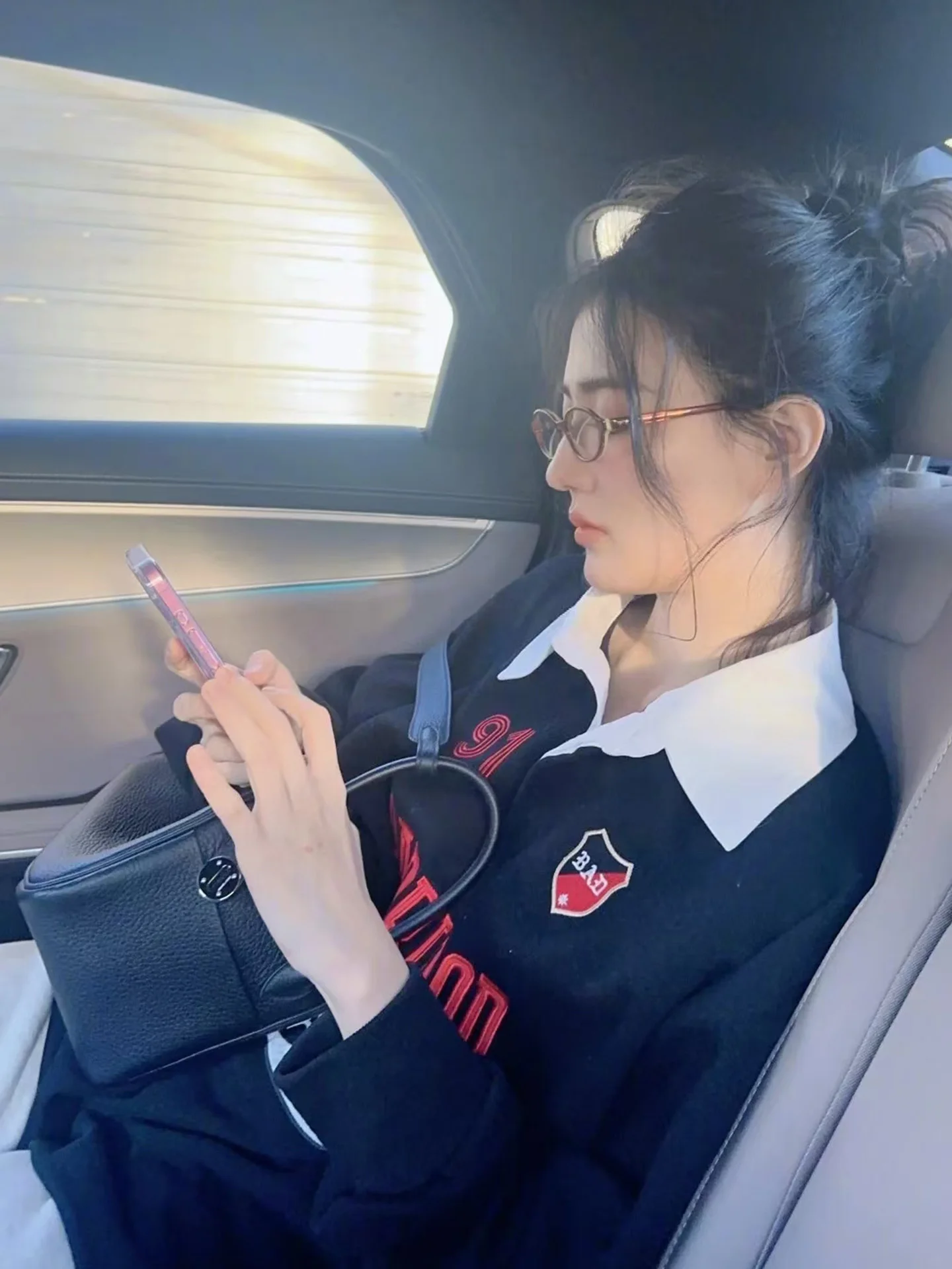 Lockeres Damen-Ne-Sweatshirt 2025, neue SLE, bequeme koreanische Version, Bio-Baumwolle, lange Sve-bedruckte Paar-Tops