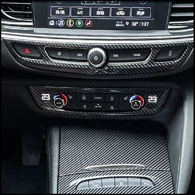 For opel insignia 2017 2018 Center Control Panel Switch Button Cover Sticker Trim Decoration Frame Auto Parts Accessories