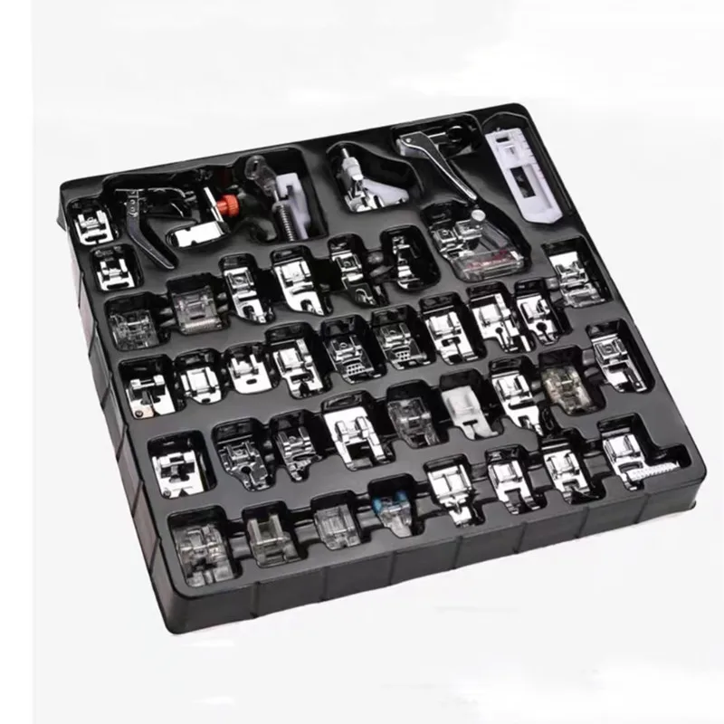 42PCS/SET Sewing Machine Presser Foot Press For Brother Singer Kit Braiding Blind Stitch OverLock Zipper Ruler Parts