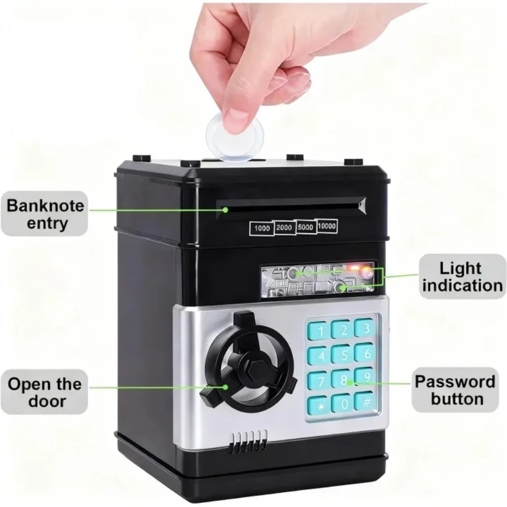 Electronic Lock Kids Electronic Money Safe Box LED Display Password Protection Children Saving Pot Money Storage