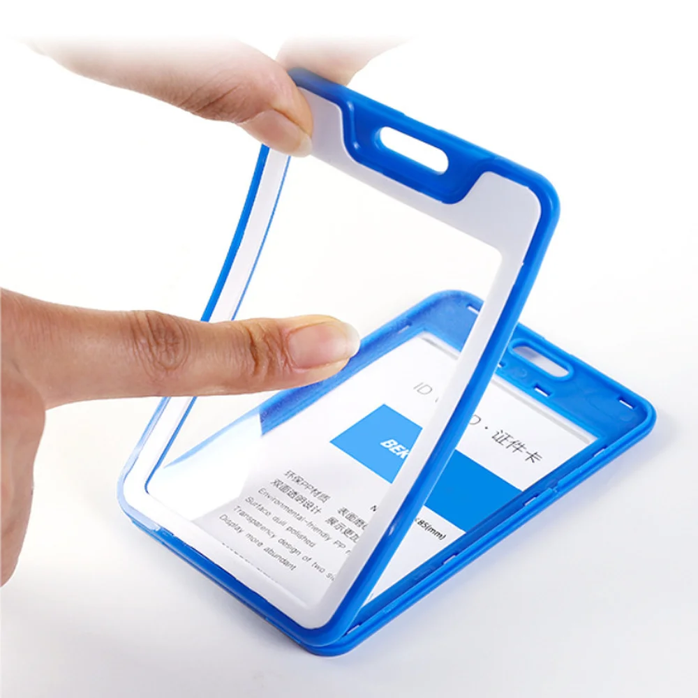 Work Card Bus Pass Card Case ID Tag Cover Plastic Name Badge Holder Working Permit Employee's Card Sleeve Protector Case