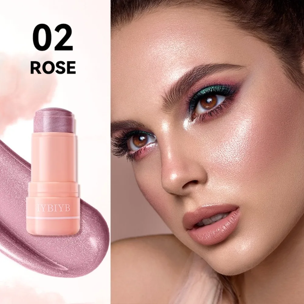 3 colori trucco fard stick evidenziando illuminante luccichio fard stick multi-uso effetto glitter trucco guancia