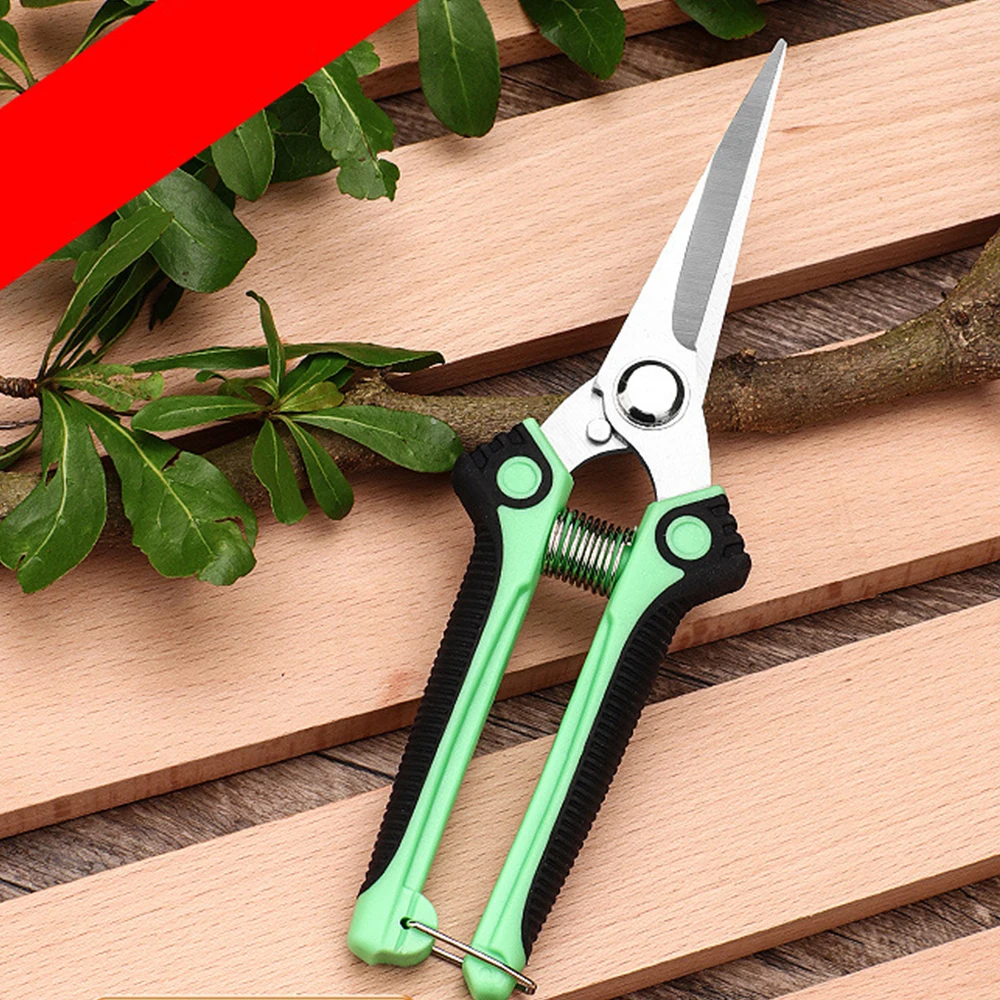 Pruner Gardening Hand Pruning Shear Straight Stainless Steel Blades Ultra Sharp Garden Scissors For Flowers Harvesting Fruits