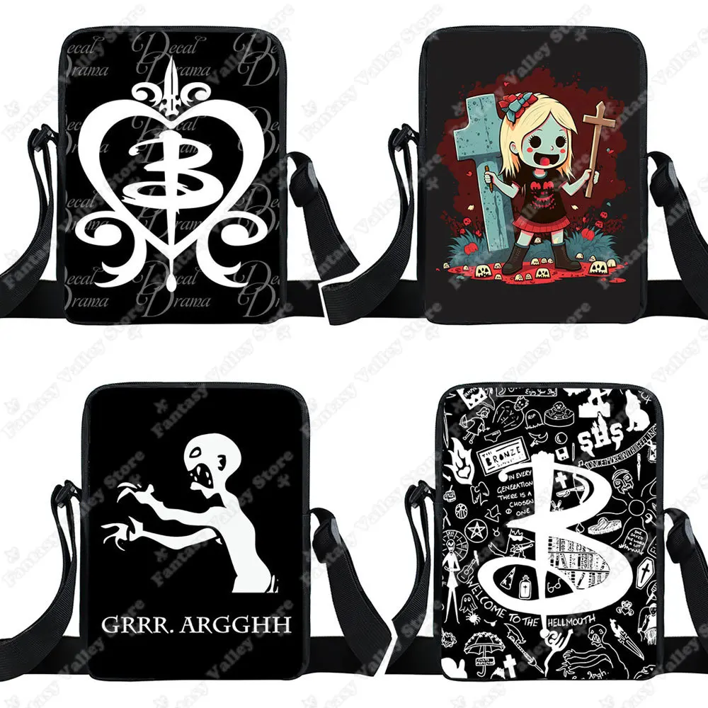 Grr argh buffy saco do mensageiro o vampiro slayer crossbody sacos bolsas femininas causal sacos de ombro para viagem bookbag presente