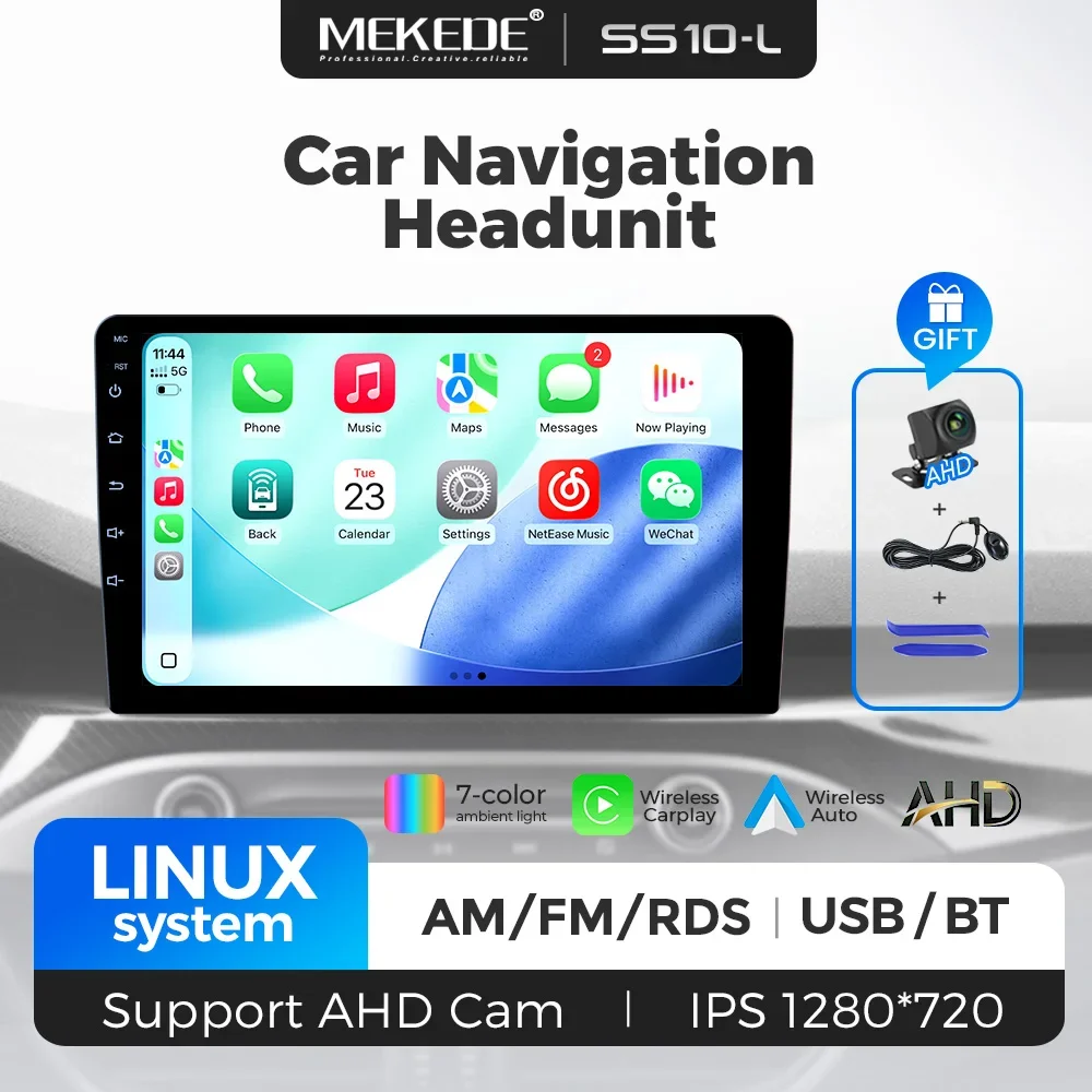 7/9/10inch Linux System Touch Screen Car Radio Universal 2 DIN Autoradio Wireless Carplay Android Auto RDS FM Multimedia Player