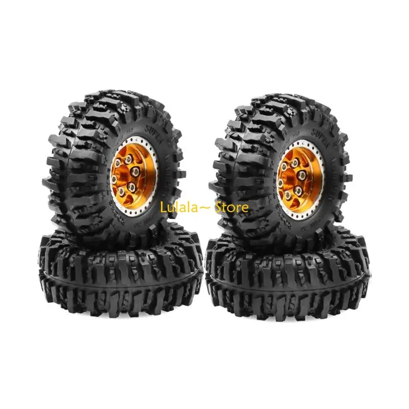 

Y4QA Beadlock Wheel Tires Rubber Wheel Supplies for Car Toy Remote Control Crawlers