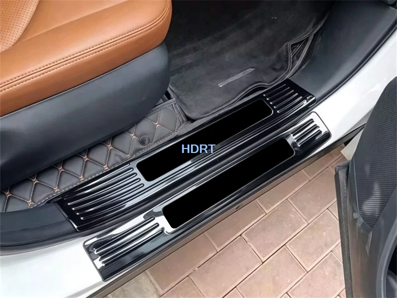 Car Styling Threshold Scuff Rear Trunk Guard Plate Cover For Toyota Highlander/Crown Kluger 2022 + Welcome Pedal Door Sill Trim