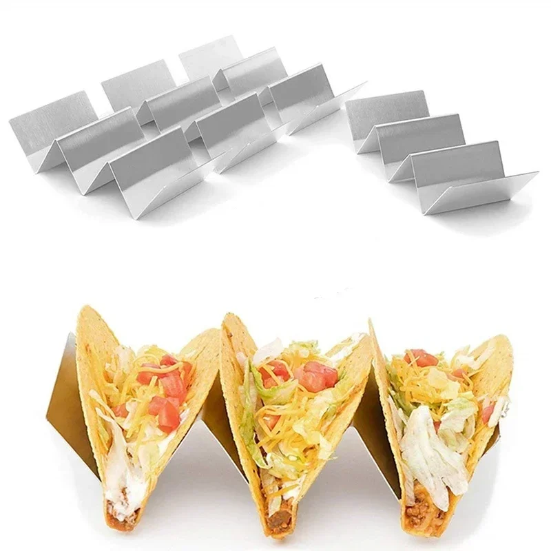 304 Stainless Steel Taco Rack 2/3/4 Compartment Taco Taco Shaper Holder Mexico Pancake Stand Cutlery