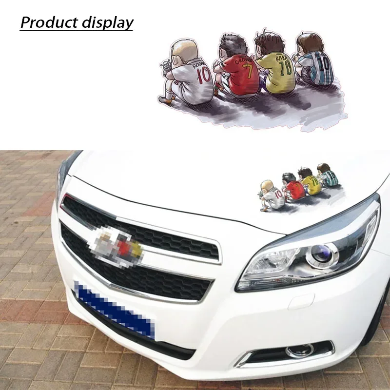 

Car Cartoon Character Car Stickers Football Decal Waterproof Vinyl Decals for Automobile Hood Bumper Trunk Lid Decor 14X26cm