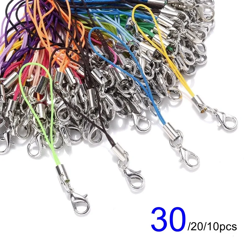 30/20/10/1Pcs Cell Phone Lanyard Cords Nylon Strap Lariat Rope Mobile Phone Lobster Clasp Strap DIY Keychain Pendant Accessories