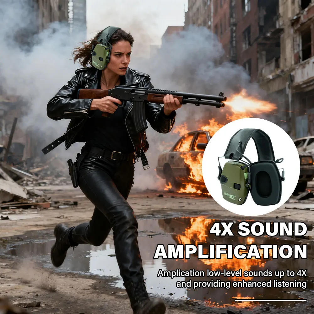 أغطية أذن للصيد في الهواء الطلق تقلل من الضوضاء بشكل فعال لحماية السمع، وتدريب سماعات الرأس التكتيكية لتقوية الصوت البشري #3