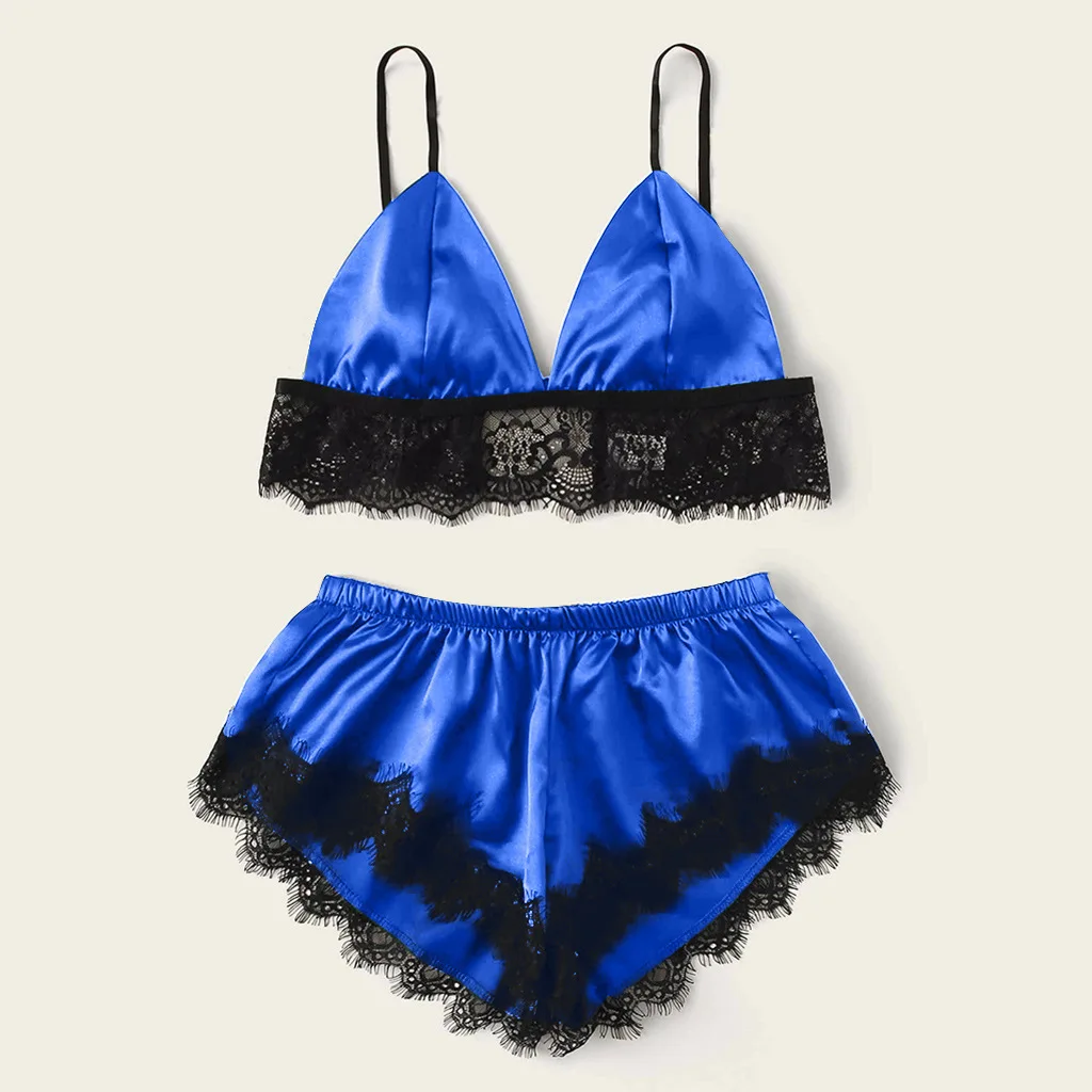 Silk Simulated Ladies Pajamas Home Wear Underwear Nightdress Long Sleeve V-Neck Pullover Polyester Spring Casual Sleepwear