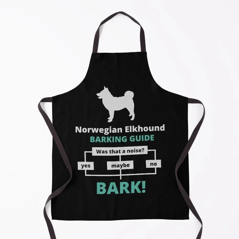 

norwegian elkhound barking guide Apron Camping men Women's Dresses Apron